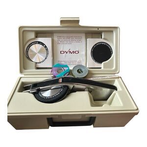 Vintage DYMO 1570 Label Maker Chrome Pro Spin Dial Tapewriter Heavy Duty Case